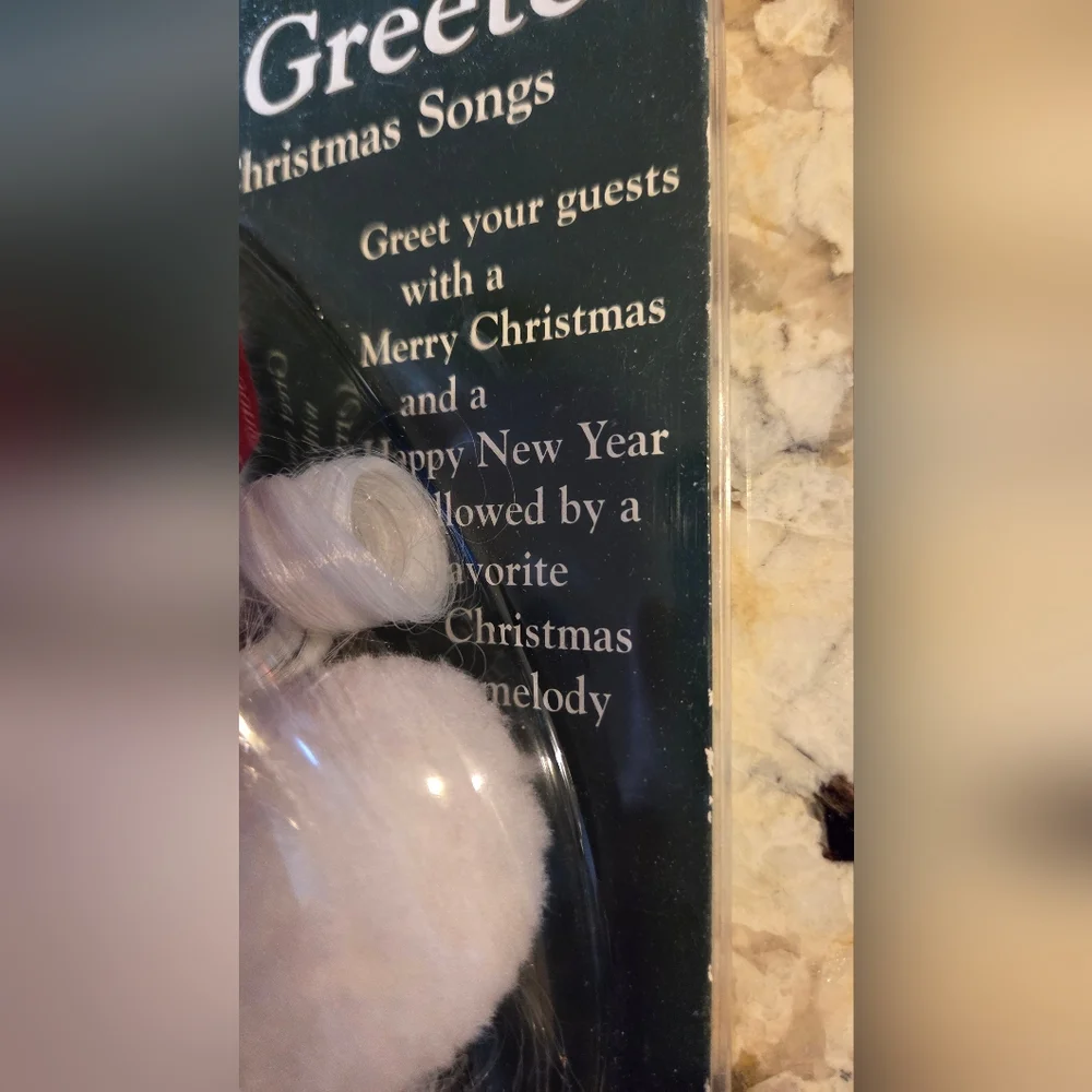 Vintage Motion Activated Musical Santa Greeter Wall Door Plaque 3 Songs